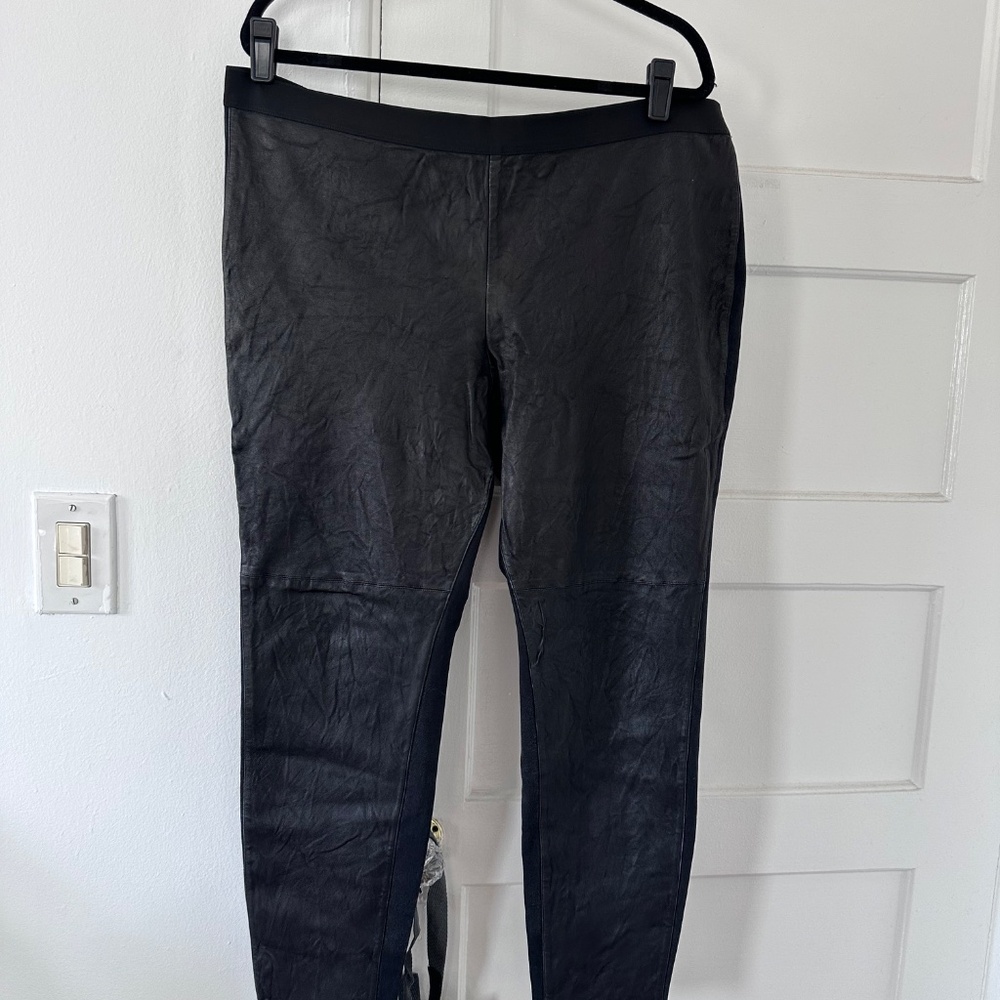 Eileen Fisher Plus Leather Front Leggings